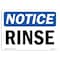 Signmission OSHA Notice, 3.5" Height, Rinse Sign, 5" X 3.5", Landscape OS-NS-D-35-L-18109 - alternate 1
